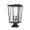 Z-Lite Seoul 3 Light Outdoor Pier Mounted Fixture, Black & Clear 571PHXLS-SQPM-BK - alternate 3